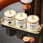 1 Bandeja com 3 Frascos de Armazenamento, Frascos de Armazenamento Multifuncionais de Plástico, Frascos Decorativos, Frascos Selados, Sala de Estar, Sala de Jantar, Conjunto de Bandejas de Cozinha para Grãos, Doces, Pão, Adequado para Casamentos ao Ar Livre, Festas, Presentes, Aniversários