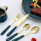 Conjunto de Talheres de Aço Inoxidável Luxo 24 Peças