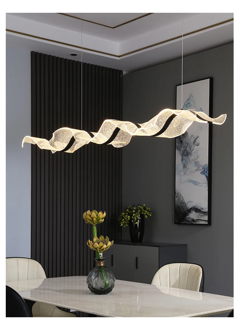 Lustre LED Ondulado Moderno