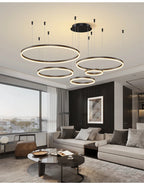 Lustre LED Anel Moderno para Sala e Jantar