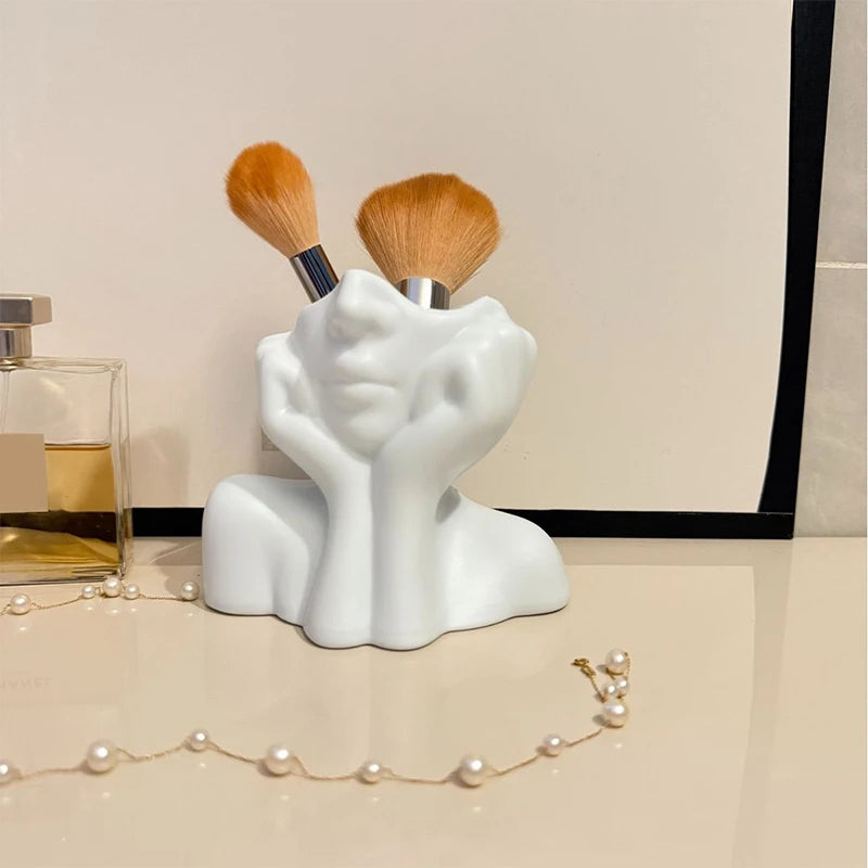 Vaso Decorativo Corpo Humano para Maquiagem e Canetas