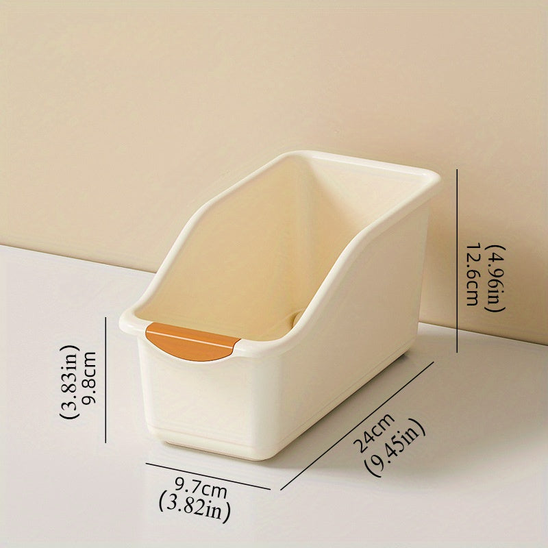 2 unidades de conjunto de caixas de armazenamento multifuncionais de plástico, design curvo para organização doméstica, ideal para produtos de limpeza e itens essenciais domésticos, caixas de armazenamento para organização doméstica, cestos, caixas e recipientes para organização doméstica