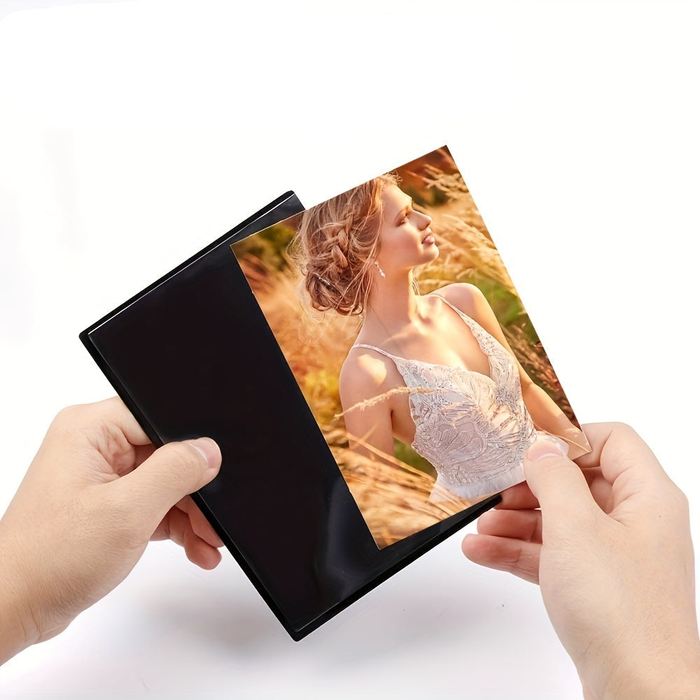 Conjunto De 6 Peças, Moldura Magnética Para Fotos, Moldura Para Fotos De 10,16x15,24 Cm, Mangas Magnéticas Reutilizáveis Para Fotos De Geladeira, Moldura Magnética Para Fotos Preta