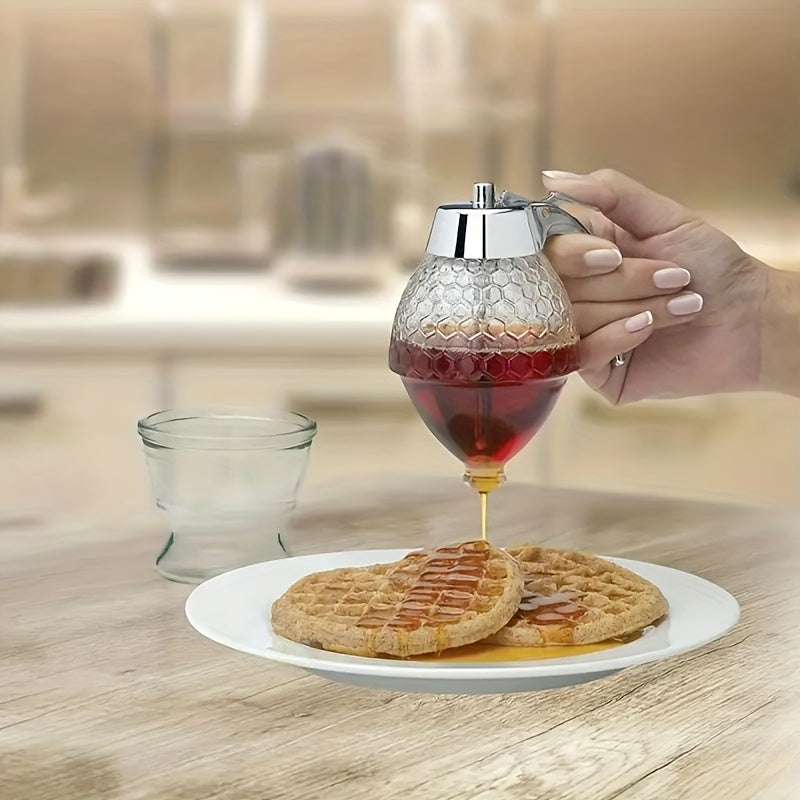 Honey Dispenser with a Stand - Suitable for Syrups, Sauces, And Condiments, - a Versatile Kitchen Tool for Olive Oil, Chocolate, And Sweetened Condensed Milk