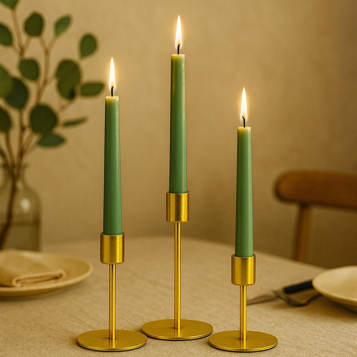 3 Peças Suportes para Velas Cônicas Castiçais Decoração de Casamento e Natal Adequados para Centro de Mesa Decorações de Feriado e Casamento