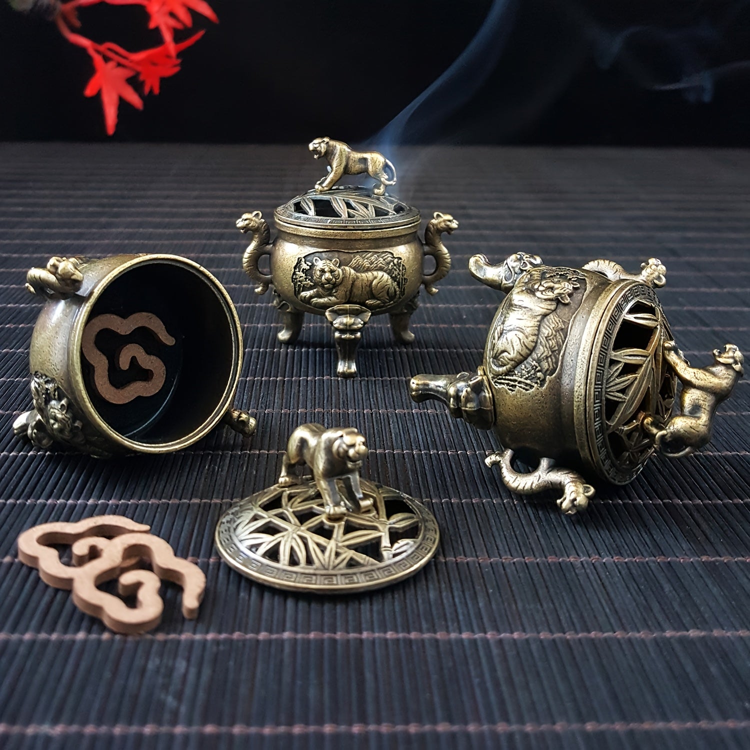 1 Peça Suporte de Incenso Tigre, Aumenta a Atmosfera "Feroz" - Perfeito para Salas de Estudo, Escritórios, Salas de Estar, Salões de Chá; Adequado para Yoga, Meditação, Item Decorativo de Colecionador; Presente Estiloso para Pais, Namorados e Entusiastas de Chá; Ideal para Natal, Halloween, Páscoa, Hanukkah, Ação de Graças