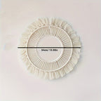 1pc Espelho de Parede Macramê Bohemio Tecido à Mão - Tapeçaria Decorativa Intricada para Sala, Quarto e Decoração de Festa de Natal, Arte em Macramê, Tons Naturais