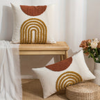 Capa de Almofada Geométrica em Meio-Círculo em Estilo Moderno Nórdico INS, Feita com Artesanato de Pelúcia Circular, Adequada para Decorar Casas de Modelo, Moradias de Hóspedes e Almofadas de Hotel.