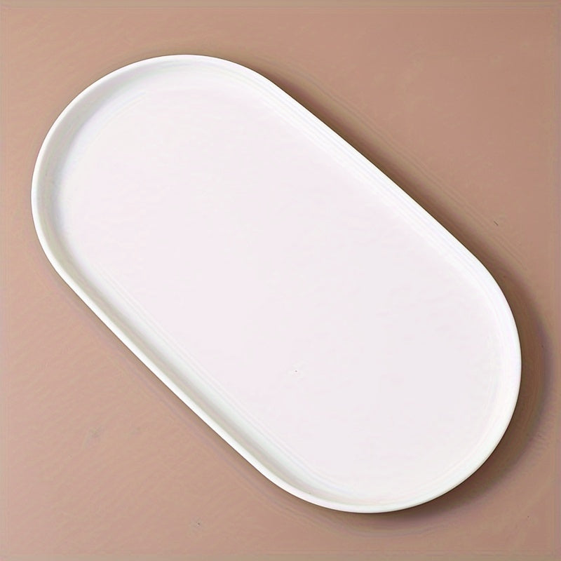 Prato de Jantar Oval Elegante - Montagem Não Necessária, Bege/Branco, para Jantares Formais e Informais, Chá da Tarde, Piqueniques, Festas - Prato de Servir Durável para Casa, Catering, Eventos, Essenciais para Piquenique, Louça Minimalista, Acabamento de Superfície Lisa Sinterklaas
