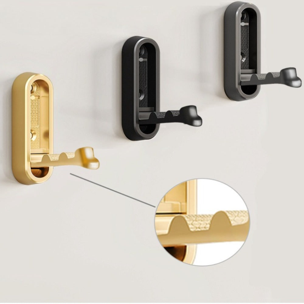 Conjunto de 2 Ganchos Dobráveis para Casacos | Ganchos de Parede Resistentes, Simples e Modernos, Ganchos de Parede Robustos em Alumínio, Adequados para Pendurar Casacos, Bolsas e Toalhas | Design Dobrável que Poupa Espaço, Ideal para Casas de Banho, Cozinhas, Hall de Entrada e Roupeiros