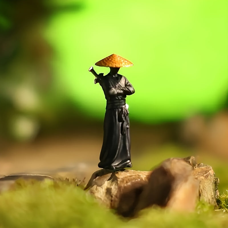 1/2/3pcs Mini Ancient Samurai & Warrior Statues - Miniature Figurines Suitable for Car Dashboard Decor, Aquarium Landscapes, Bonsai Displays, Samurai Micro Scenes - Historical Tabletop Collectibles