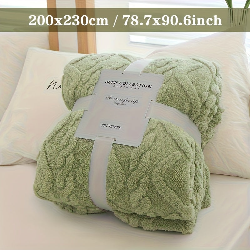 Manta Moderna 3D Jacquard com Padrões Geométricos, Microfibra Super Macia, Lã Leve e Confortável para Sofá, Cama, Cadeira, Adequada para Todas as Estações