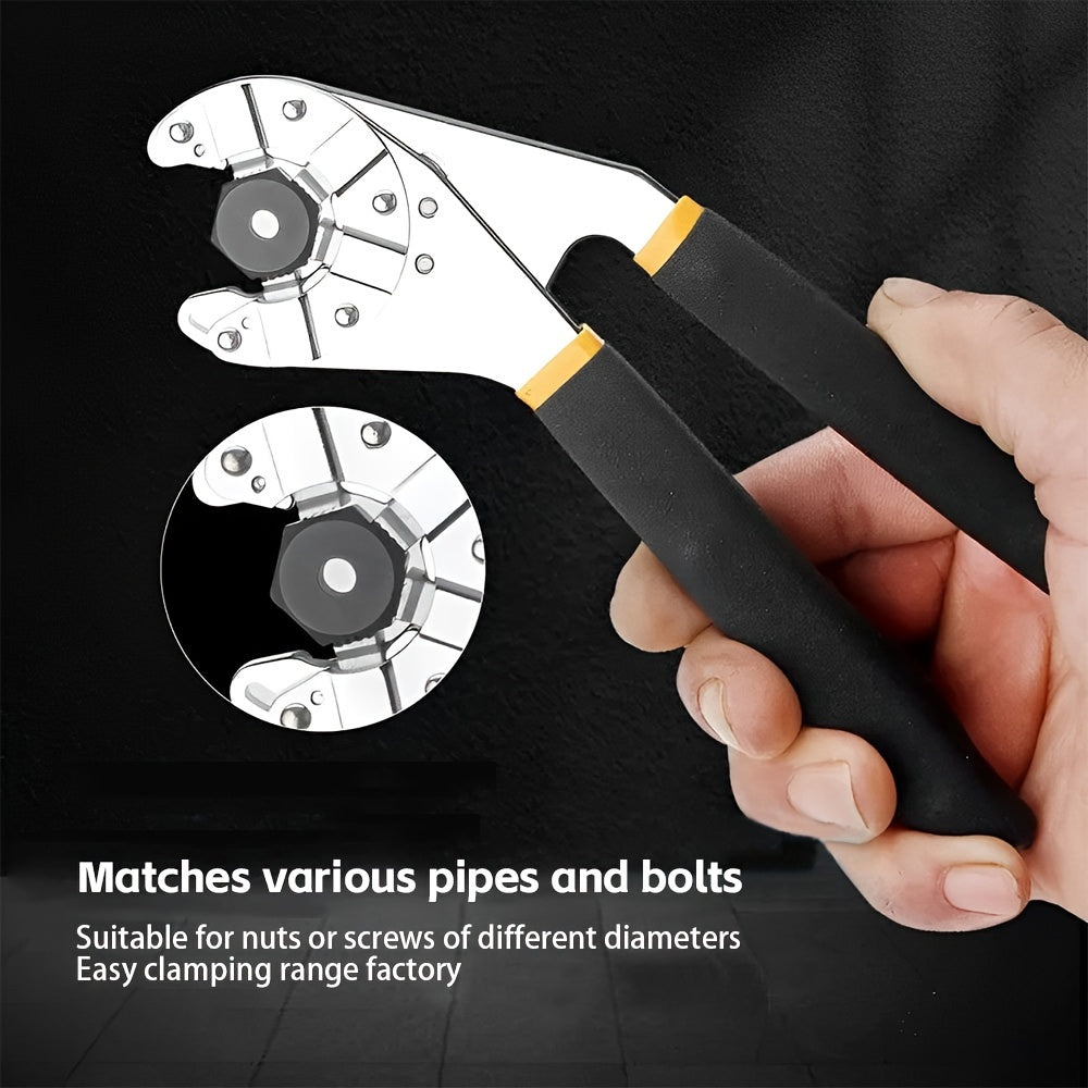 A Single Piece of a Magic Wrench, a Multifunctional Adjustable Torque Open-End Wrench, Featuring a Hexagonal Grip And a Curved Anti-Slip Handle, Suitable for Projects And Repairs in Electrical Work, Machinery, Motorcycles, Bicycles