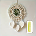 1pc Espelho de Parede Macramê Bohemio Tecido à Mão - Tapeçaria Decorativa Intricada para Sala, Quarto e Decoração de Festa de Natal, Arte em Macramê, Tons Naturais