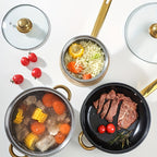 14 Peças Conjunto de Frigideira Preta com Protetores de Panela - Resistente ao Calor, Adequado para Vários Tamanhos de Protetores de Panela para Todos os Fogões, Protetores de Panela Profissional para Frituras e Salteados