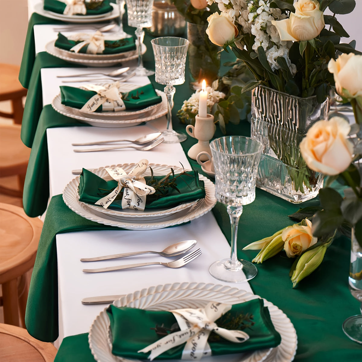 6/12 Peças de Guardanapos de Cetim Macio, Guardanapos Simples e Elegantes - Perfeitos para Casamentos, Chá de Panela, Festas e Decorações de Restaurantes