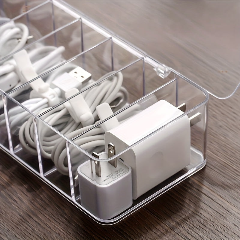 1pc Caixa de Armazenamento Transparente Grande com Tampa - Caixa Organizadora Resistente, Adequada para Recipientes Empilháveis em Escritórios, Artes e Artesanato, Leve e Fácil de Transportar, com Design de Tampa de Encaixe, Armazenamento Organizado em Áreas de Trabalho em Casa, Caixa de