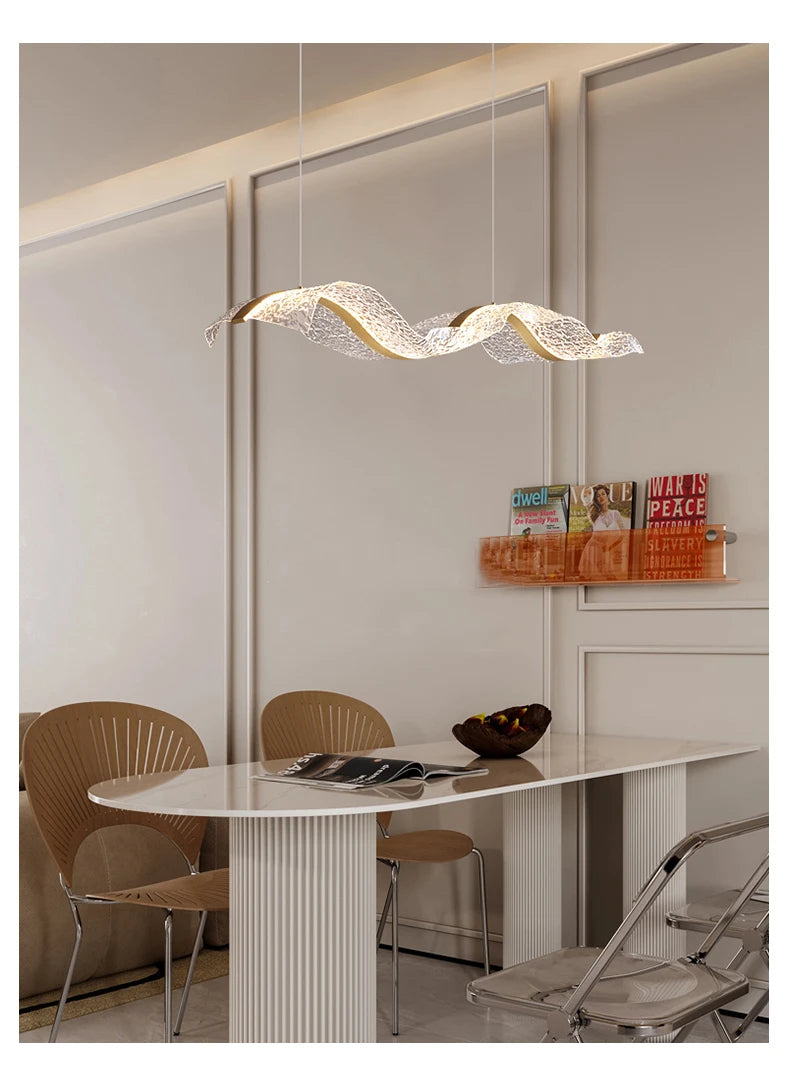 Lustre LED Ondulado Moderno