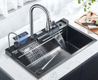 Pia de Cozinha em Aço Inoxidável com Display Digital e Torneira Cascata