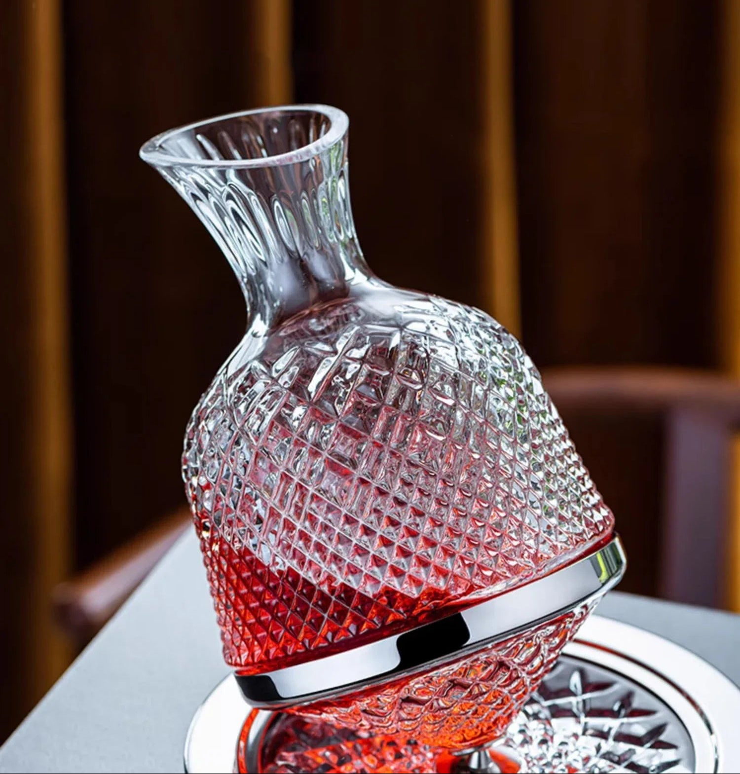 Decantador de Vinho Cristal Giratório 360°