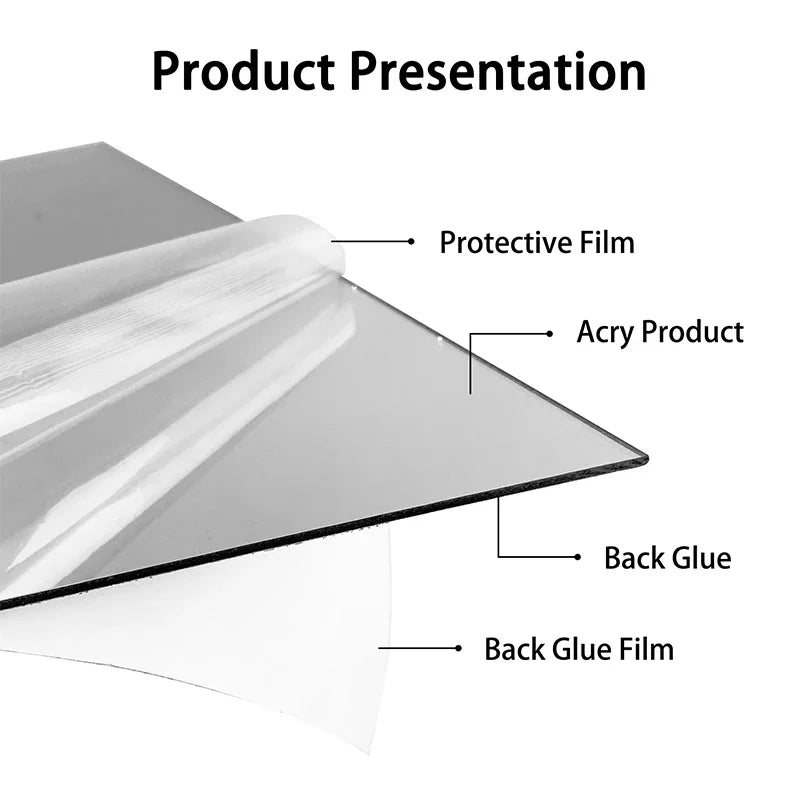 Espelho 3D Acrílico Auto-Adesivo para Decoração de Parede