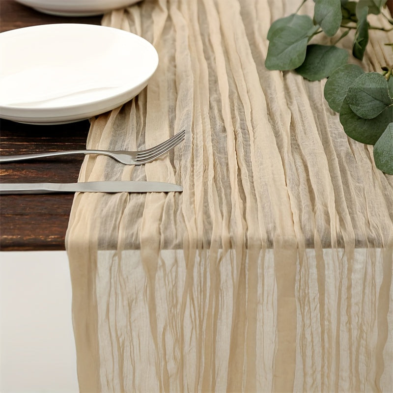 1 peça, toalha de mesa de jantar, toalha de mesa de jantar plissada Bali atmosférica, toalha de mesa de jantar elegante de cor sólida em tecido encerado, toalha de mesa de jantar de tecido para decoração de mesa de férias, decoração de casa, decoração de mesa de jantar, decoração de quarto