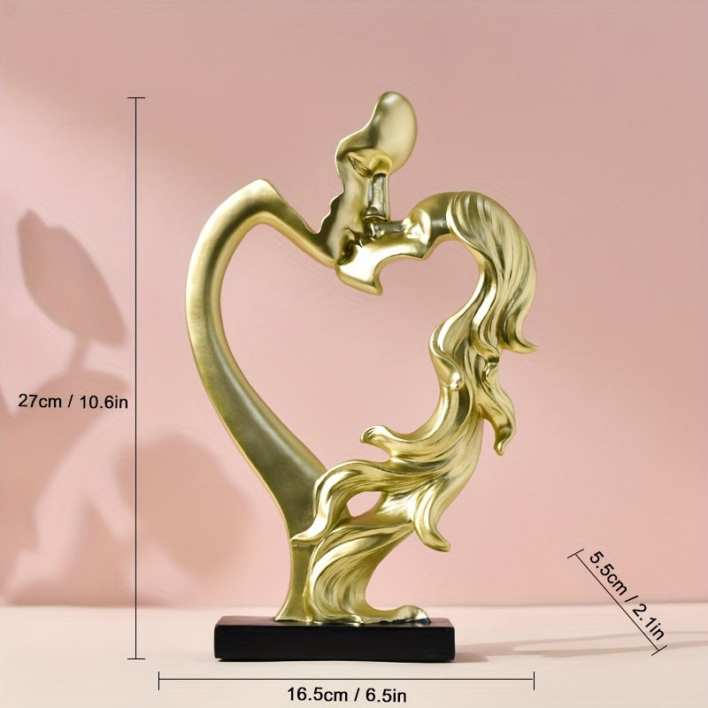 1 peça Estátua de Casal em Resina Minimalista Moderna, Ornamento de Escultura de Figura Abstrata, Decoração de Casa, Peça de Artesanato em Resina de Estilo Minimalista de Luxo, Adequado para Decorar Mesas de Sala de Estar e Garrafeiras, Presente Perfeito para Amigos, Presente de Dia dos Namorados.