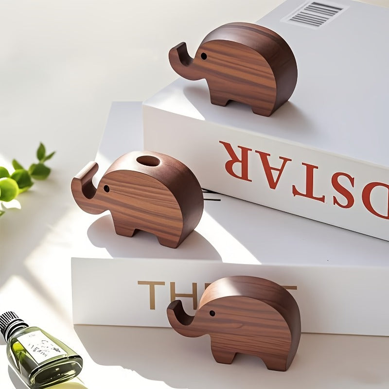 Difusor de Óleo Essencial Elefante de Madeira - Fragrância Portátil para Casa/Carro com Aroma Duradouro, Design Natural em Madeira para Decoração de Casa e Veículo, Fragrância para Carro, Ornamento Decorativo, Artesanato Elegante