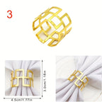 6 unidades de porta-guardanapos dourados de alta qualidade em estilo Great Wall para decoração de mesa, adequados para hotéis e eventos.