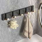 1 stylish door shelf, aluminum door back coat rack, no drilling, fashion style, clothing storage box, entrance door hanger, wall hanging cloth hooks, Mother's Day gift, for storing coats, hats, bags, clothes, towels, no drilling, kitchen decor, Utility Hooks