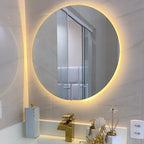 Espelho Redondo Decorativo com Iluminação em LED e Bateria para Banheiros e Quartos