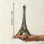 Figura de Metal da Torre Eiffel de Paris 1pc - Modelo Arquitetônico em Miniatura Turquesa com Detalhes Intrincados e Ferroaria Detalhada, Arte Decorativa para Prateleira, Lembrança de Viagem & Presente de Férias, Decoração Elegante para Casa | Embalagem Sofisticada, Decoração da Torre Eiffel