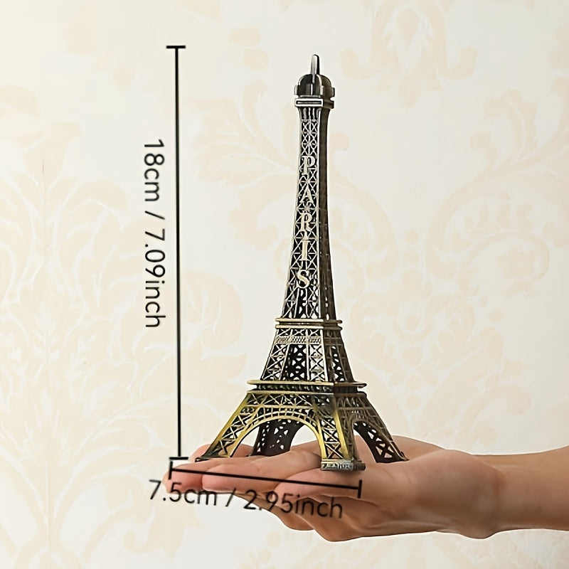 Figura de Metal da Torre Eiffel de Paris 1pc - Modelo Arquitetônico em Miniatura Turquesa com Detalhes Intrincados e Ferroaria Detalhada, Arte Decorativa para Prateleira, Lembrança de Viagem & Presente de Férias, Decoração Elegante para Casa | Embalagem Sofisticada, Decoração da Torre Eiffel