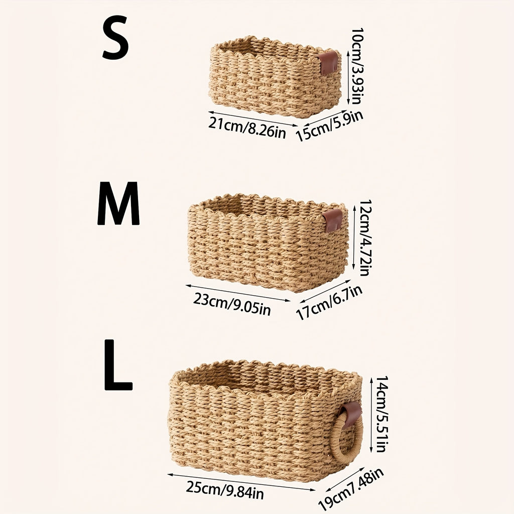 Conjunto de Cestos Organizadores em Fibra Natural