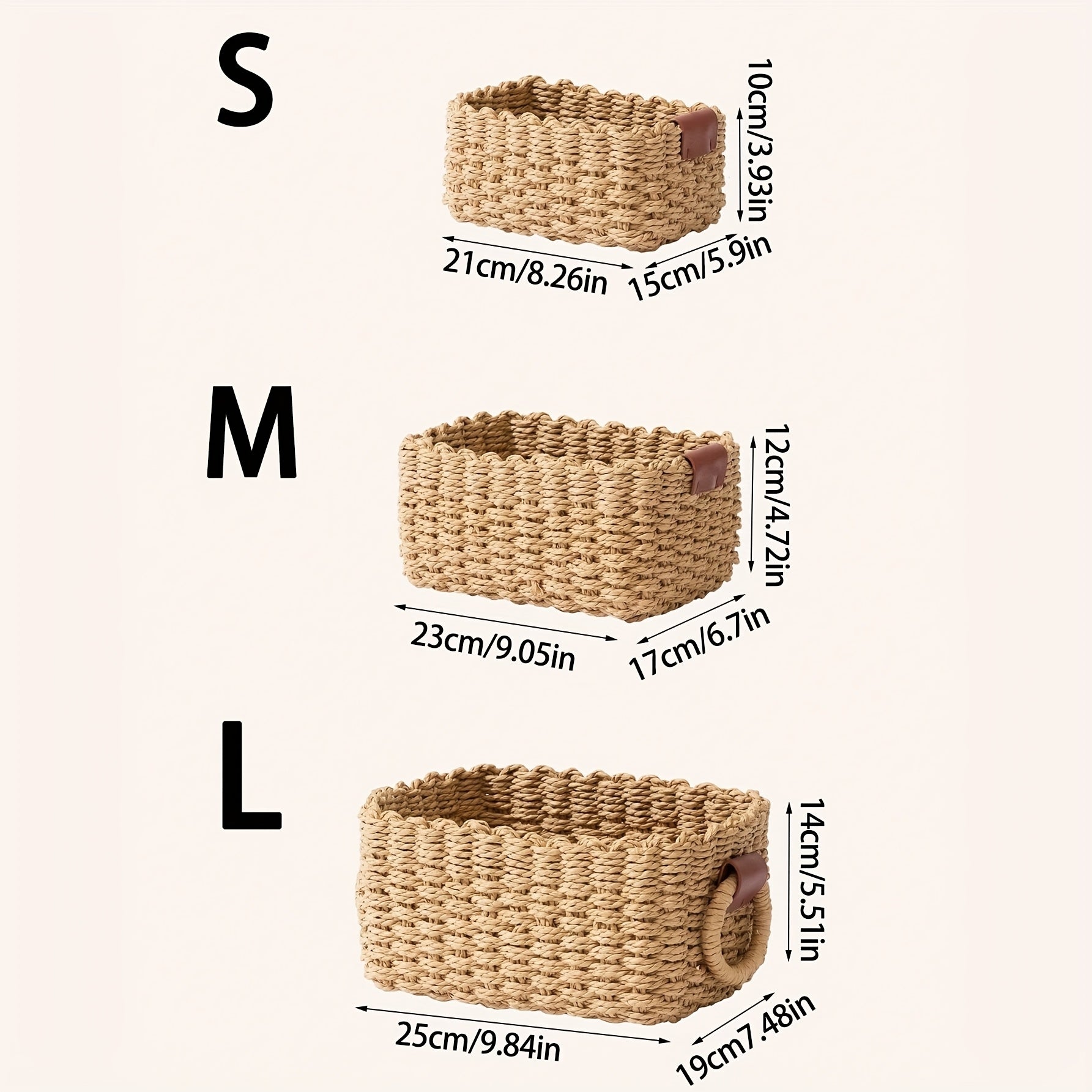 Conjunto de Cestos Organizadores em Fibra Natural