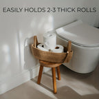 Bohemian Woven Fabric Toilet Paper Basket with Tassels - No-Installation Bathroom Storage Shelf & Decorative Hanging Toilet Tank Organizer, Cloth Basket for Towels, Tubes & Small Items - Decorative Bath Shelf for Modern or traditional rooms, Toilet