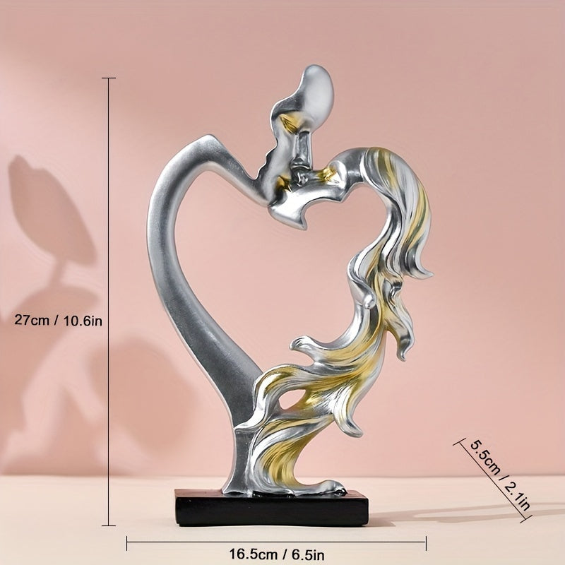 1 peça Estátua de Casal em Resina Minimalista Moderna, Ornamento de Escultura de Figura Abstrata, Decoração de Casa, Peça de Artesanato em Resina de Estilo Minimalista de Luxo, Adequado para Decorar Mesas de Sala de Estar e Garrafeiras, Presente Perfeito para Amigos, Presente de Dia dos Namorados.