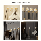 1pc Golden Metal Wall Hooks for Towels and Clothes - Multi-Purpose Bathroom Storage, Bedroom Wardrobe Organizer, Dorm Adhesive Hanging Rack, Christmas/Halloween Gift Decor, No Electricity Needed