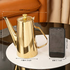 1 Peça Jarra de Água Fria em Aço Inoxidável Espessado, Estilo Europeu e Britânico, Chaleira Dourada para Chá Gelado e Café