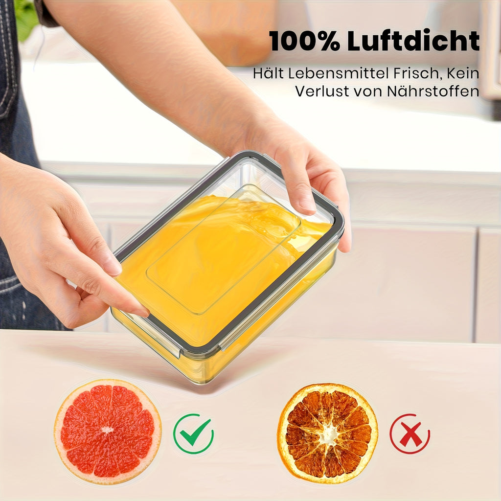 8 un. Recipientes transparentes para armazenamento de alimentos com tampa flip-top, potes plásticos à prova de vazamentos e seguros para micro-ondas/freezer, organização de despensa hermética em vários tamanhos para alimentos secos, frutas, legumes, massas (reutilizáveis), recipiente PP.