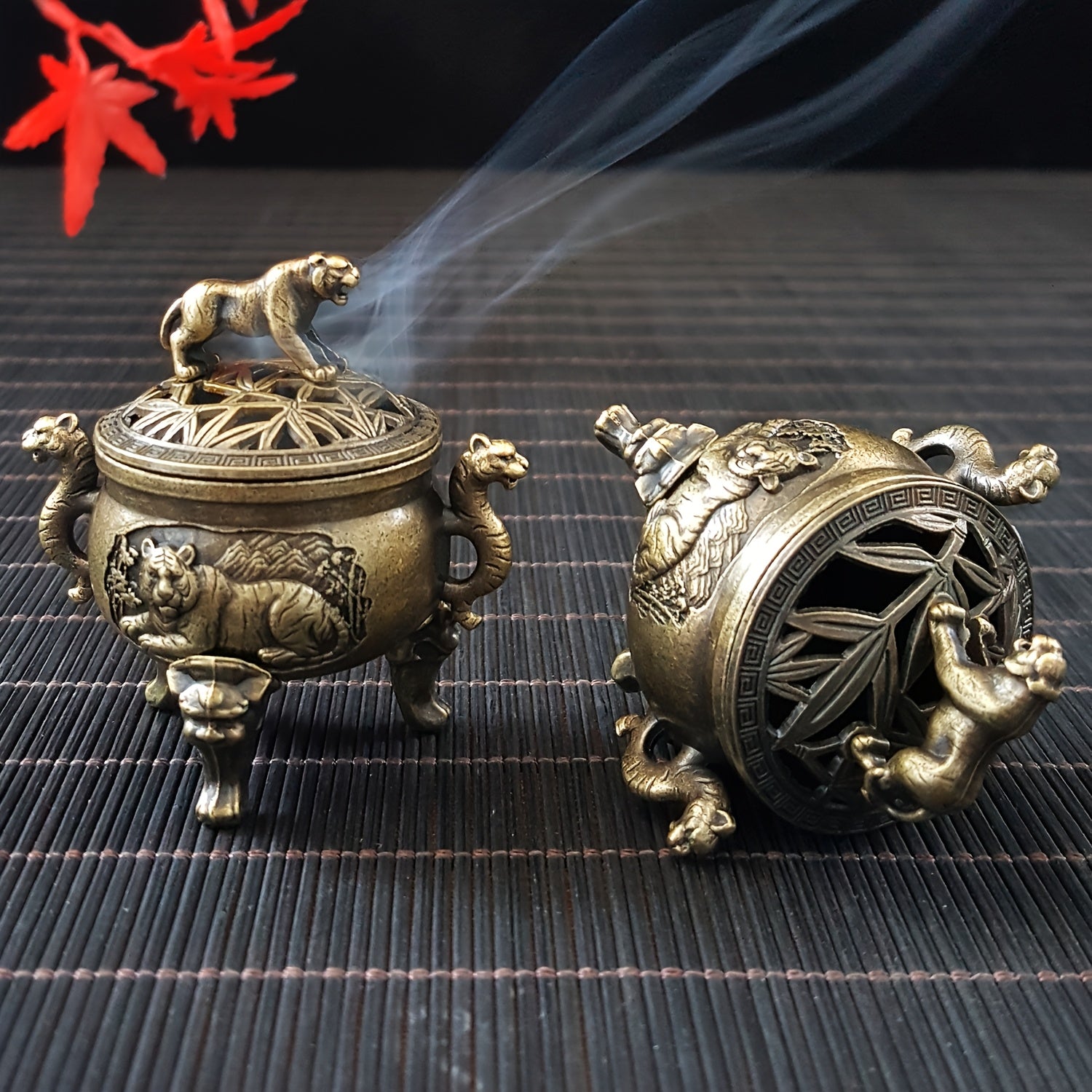 1 Peça Suporte de Incenso Tigre, Aumenta a Atmosfera "Feroz" - Perfeito para Salas de Estudo, Escritórios, Salas de Estar, Salões de Chá; Adequado para Yoga, Meditação, Item Decorativo de Colecionador; Presente Estiloso para Pais, Namorados e Entusiastas de Chá; Ideal para Natal, Halloween, Páscoa, Hanukkah, Ação de Graças