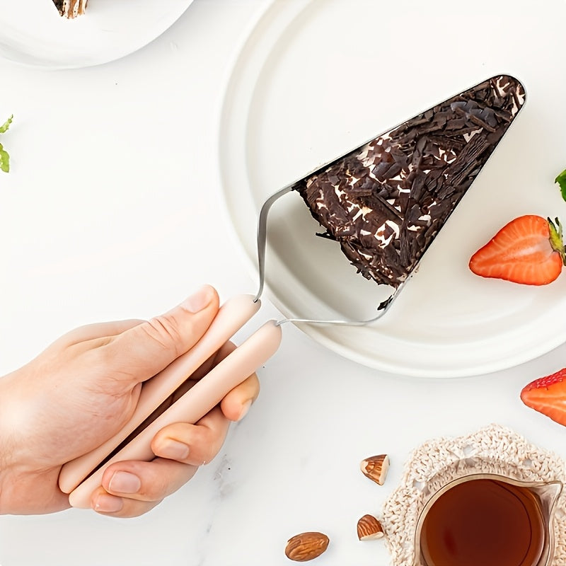 1pc Stainless Steel Cake Slicer & Server | Triangular Transfer Tool with Ergonomic Handle, Durable for Home & Commercial Use, Ideal for Valentine'S Day, Weddings, Birthdays, Parties, Safe