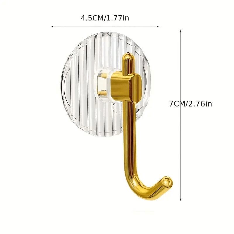 1pc Golden Metal Wall Hooks for Towels and Clothes - Multi-Purpose Bathroom Storage, Bedroom Wardrobe Organizer, Dorm Adhesive Hanging Rack, Christmas/Halloween Gift Decor, No Electricity Needed