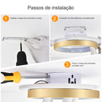 Ceiling Lamp, Modern Adjustable 23W Plafon Light, Strong And Economical Bivolt 110-265V Bedroom Lamp, Modern Lighting for Living Room, Bedroom, And Kitchen, 3 in 1, Golden Color