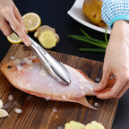 Conjunto de 4 Removedores de Escamas de Peixe e Escova em Aço Inoxidável - Ferramenta de Cozinha Robusta em Aço Inoxidável 430 com Cabo Ergonómico, Bordas Serrilhadas para Fácil e Rápido