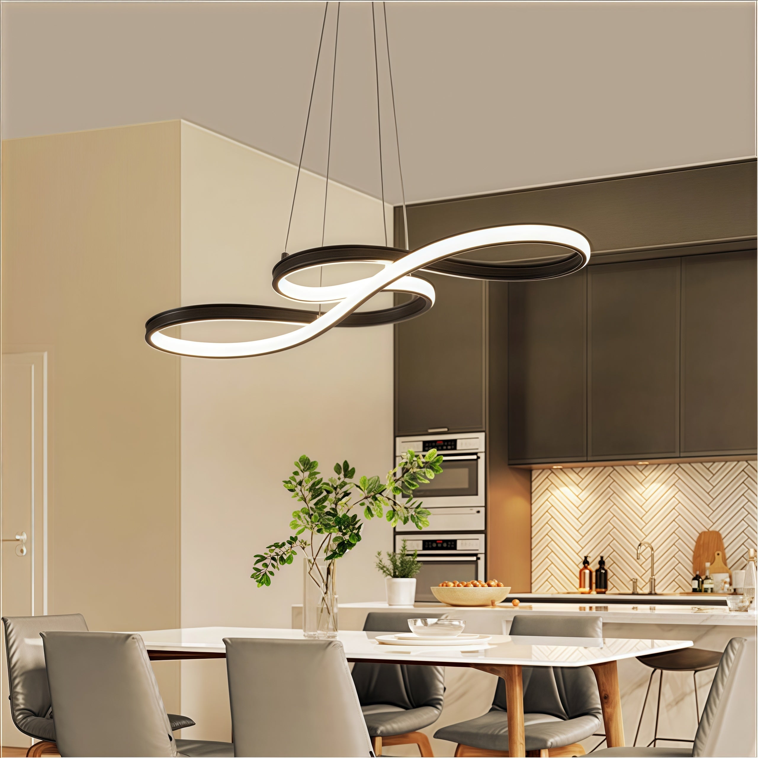 Lustre Pendente Led 3 Cores Decoração Minimalista Para Sala De Estar Quarto Cozinha Luz De Teto