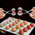 1 unidade de colher de gelado e formador de bolas de carne em aço inoxidável - Antiaderente, ferramenta fácil de apertar para fazer bolinhos de arroz perfeitos, cake pops e colheres de gelado | Apresenta um pega antiderrapante e é lavável na máquina de lavar louça, um gadget de cozinha prático