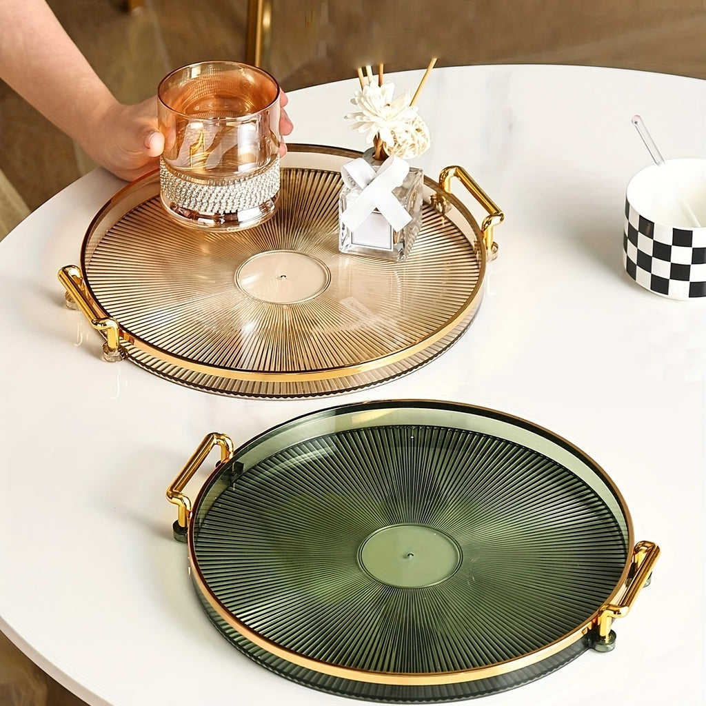 1pc Bandeja Moderna e Elegante com Alça - Prato de Servir Adequado para Escritório - Bandejas Portáteis para Sobremesas e Lanches