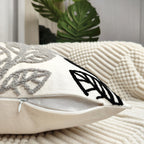 Capa de almofada de lançamento com bordado de folha para decoração de sofá, quarto e casa, sem enchimento de almofada