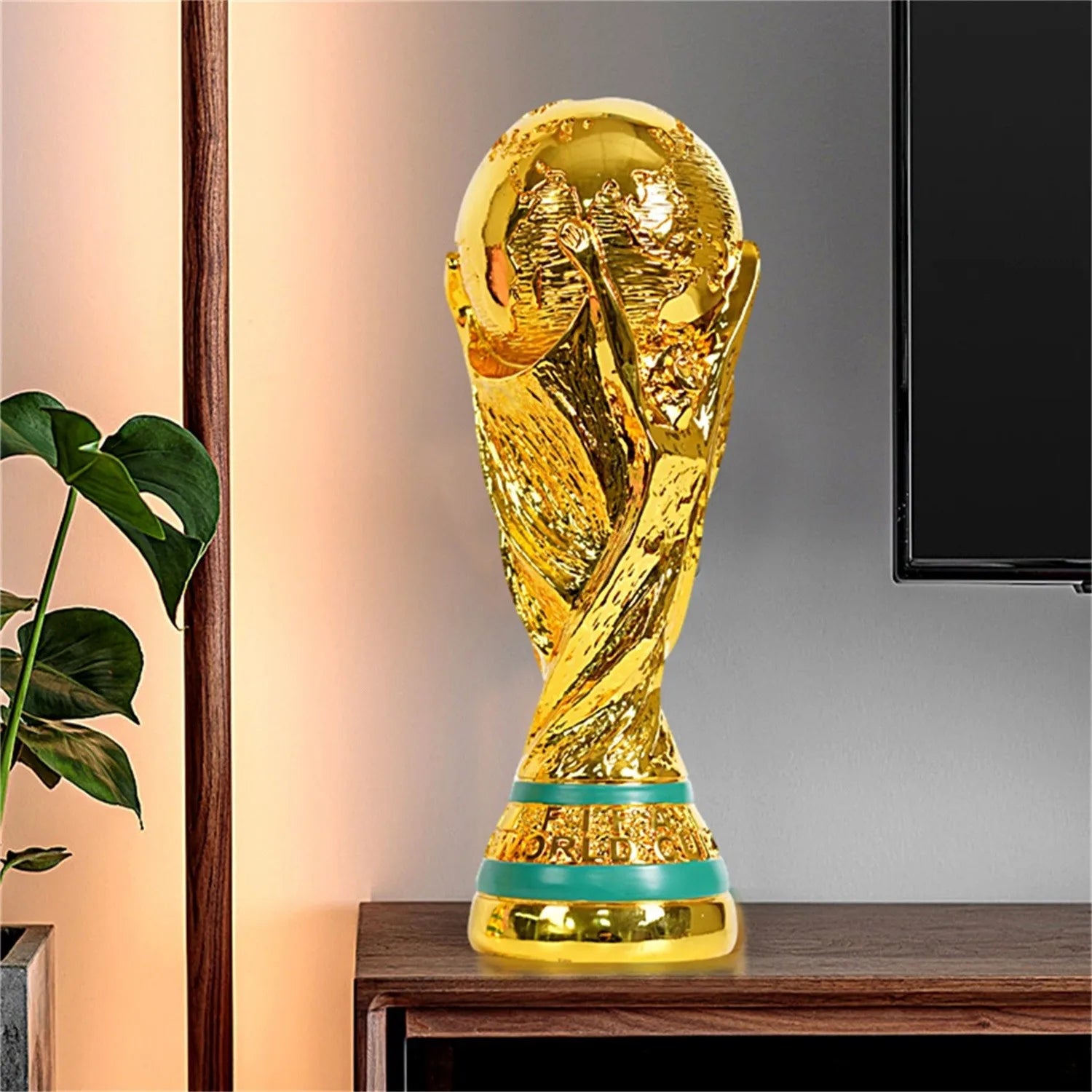 Troféu de Futebol de Resina Dourada